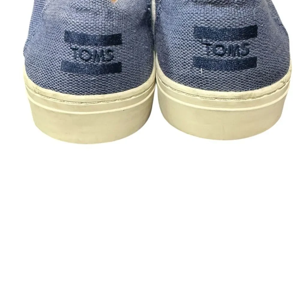 TOMS Lomas Blue Canvas Men's Slip-on Sneakers 11.5